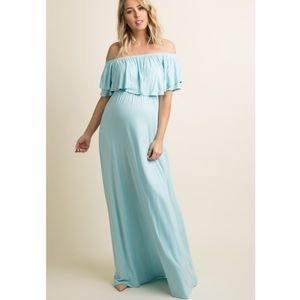 PinkBlush off the shoulder ruffle maxi dress
